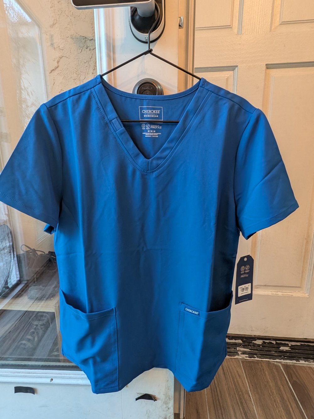 Cherokee Workwear Women’s V-Neck Scrub Top - Blue NWT